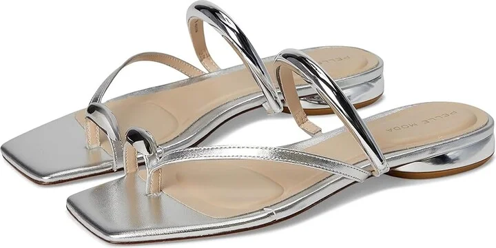 Pelle Moda Ondra Slide Women's Wedge Shoes Silver : 9 M, Leather