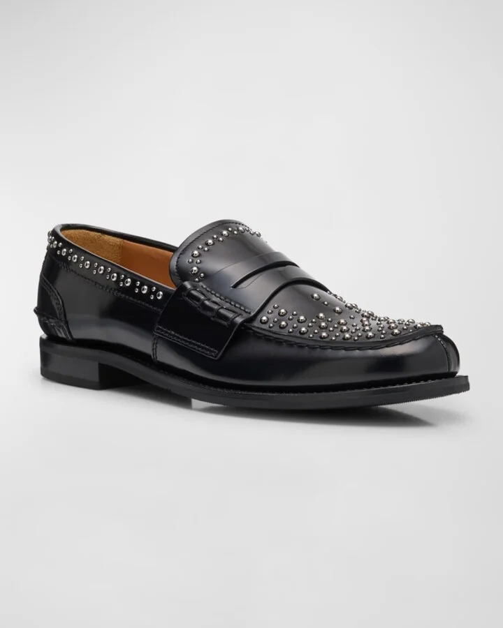 Pembrey Studded Leather Penny Loafers - Image 2
