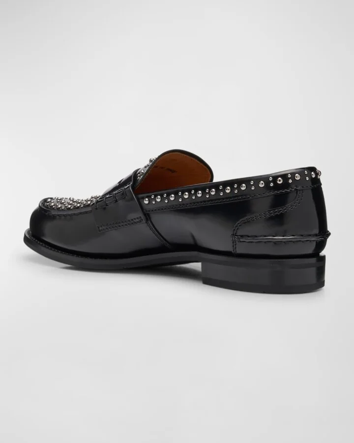 Pembrey Studded Leather Penny Loafers - Image 4