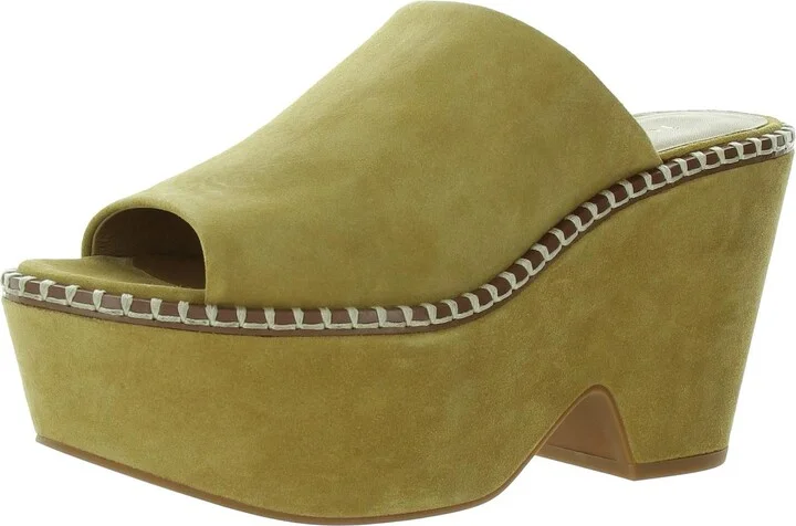 Pendant Womens Suede Peep-Toe Platform Sandals