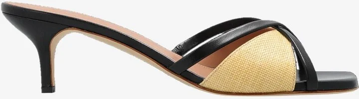 Penn 45 Raffia and Leather Mules