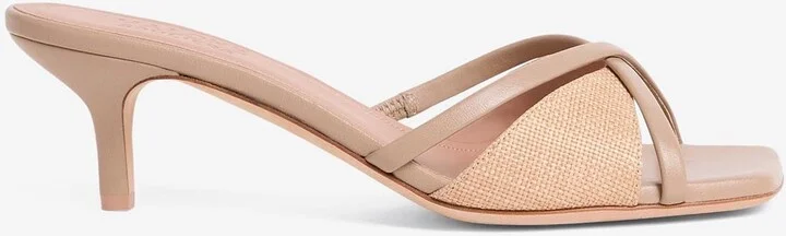 Penn 45 Raffia and Leather Mules