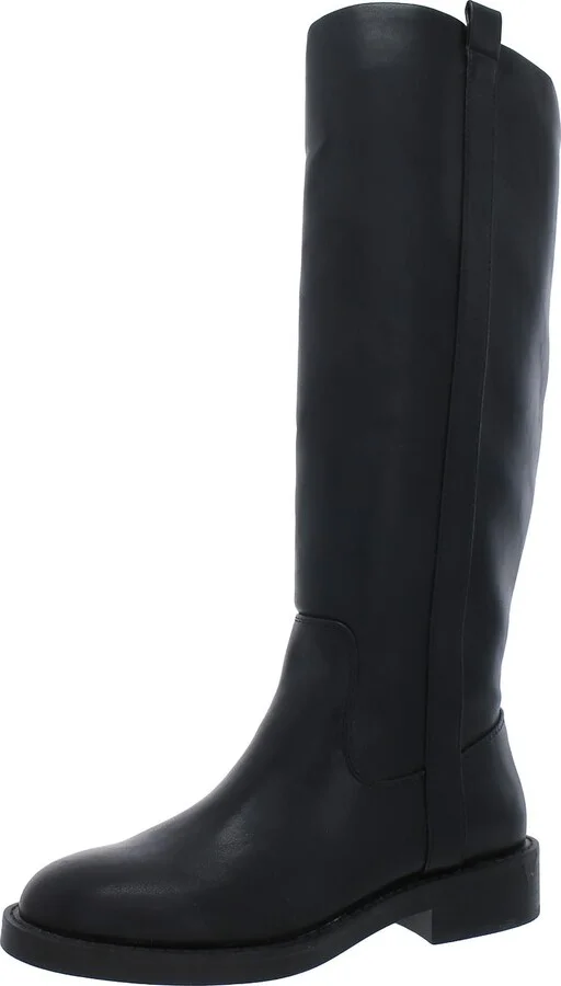 Pennie Womens Faux Leather Round Toe Knee-High Boots