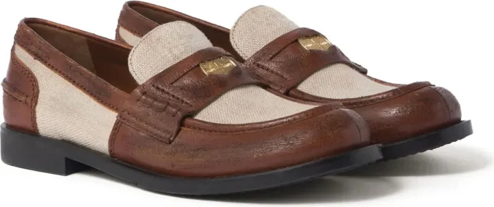 Penny-Appliqué Panelled Loafers - Image 2