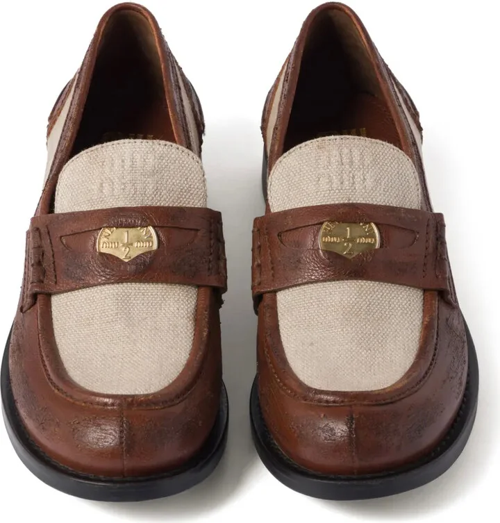 Penny-Appliqué Panelled Loafers - Image 4