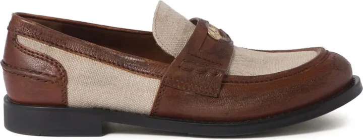 Penny-Appliqué Panelled Loafers