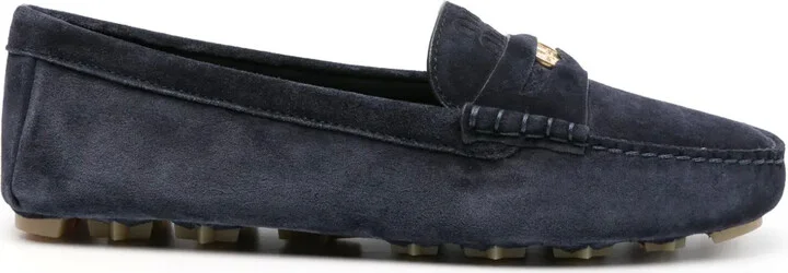 Penny-Detail Suede Loafers