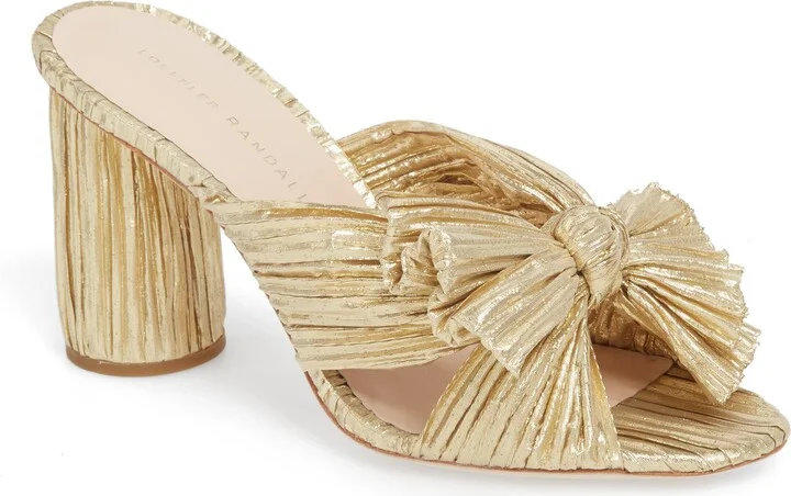 Penny Knotted Lamé Sandal