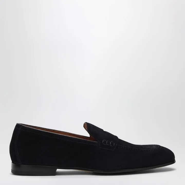 Penny loafers in dark brown suede