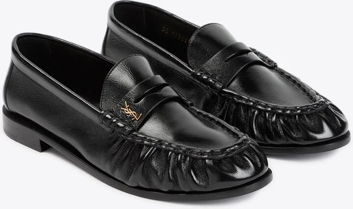 Penny Loafers in Shiny Creased Leather - Image 2