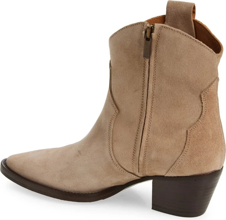Penny Pointy Toe Block Heel Leather Bootie - Image 2