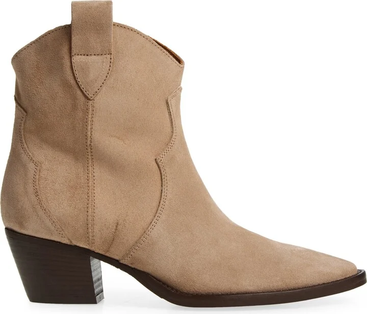 Penny Pointy Toe Block Heel Leather Bootie - Image 3