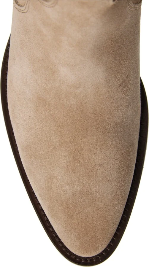 Penny Pointy Toe Block Heel Leather Bootie - Image 5