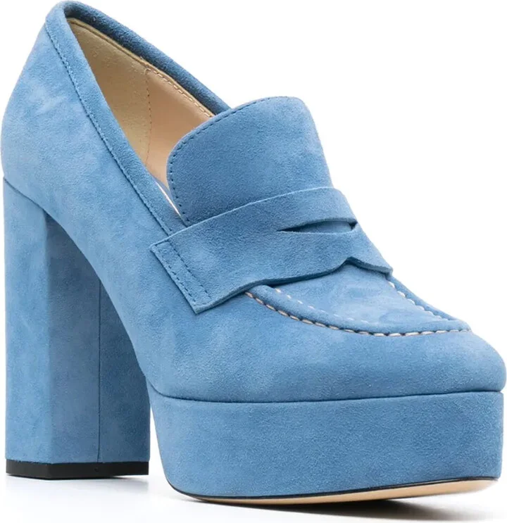 Penny-Slot 115mm Suede Platform Pumps - Image 2
