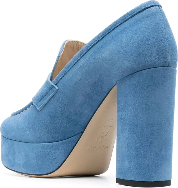 Penny-Slot 115mm Suede Platform Pumps - Image 3