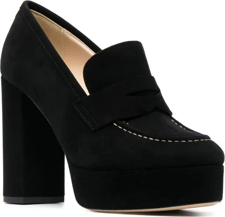Penny-Slot 115mm Suede Platform Sandals - Image 2