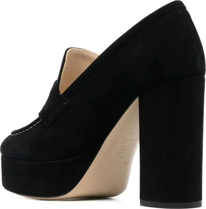 Penny-Slot 115mm Suede Platform Sandals - Image 3
