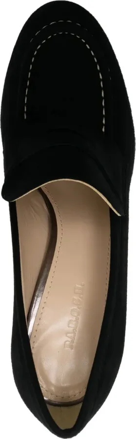 Penny-Slot 115mm Suede Platform Sandals - Image 4