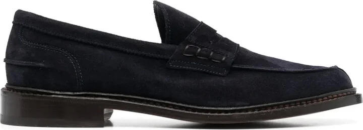 Penny-Slot Calf-Suede Loafers