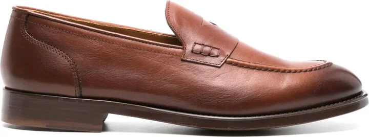 Penny-Slot Leather Loafers