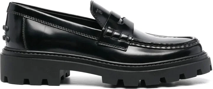 Penny-Slot Leather Loafers