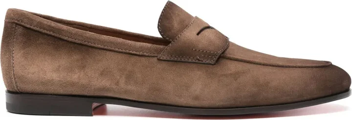 Penny-Slot Suede Loafers