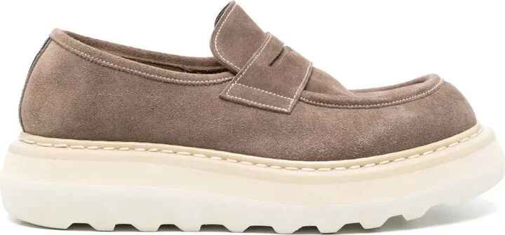 Penny-Slot Suede Loafers