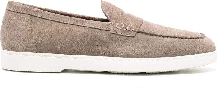 Penny-Slot Suede Loafers