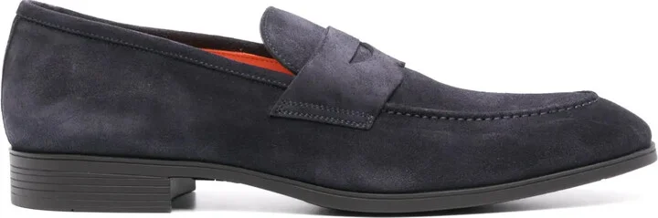 Penny-Slot Suede Loafers