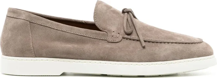 Penny-Slot Suede Loafers