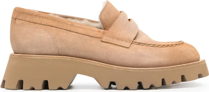 Penny Slot Suede Loafers