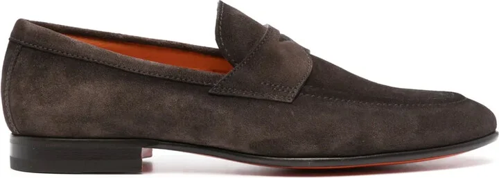 Penny-Slot Suede Loafers