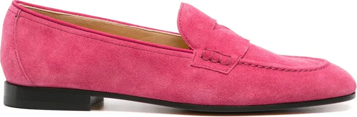 Penny-Slot Suede Loafers