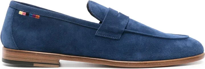 Penny-Slot Suede Loafers