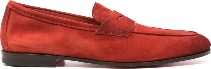 Penny-Slot Suede Loafers