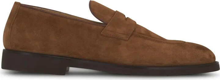 Penny-Slot Suede Loafers
