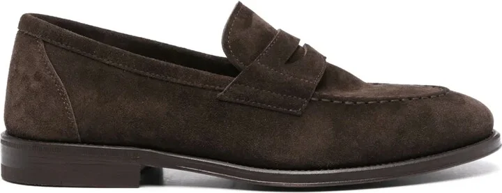 Penny-Slot Suede Loafers