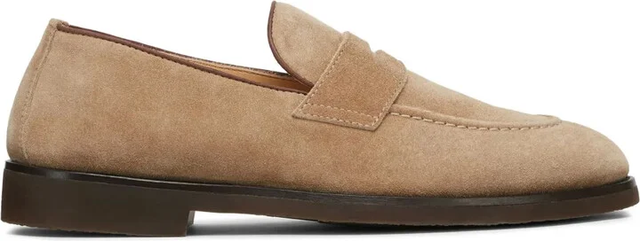 Penny-Slot Suede Loafers