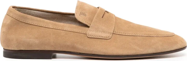Penny-Slot Suede Loafers