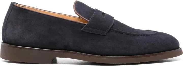 Penny-Slot Suede Loafers