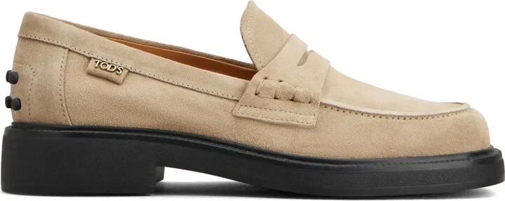 Penny-Slot Suede Loafers