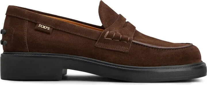 Penny-Slot Suede Loafers