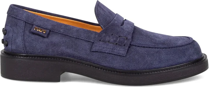 Penny-Slot Suede Loafers