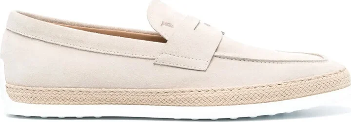 Penny-Slot Suede Loafers