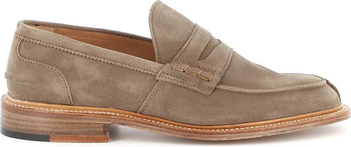 Penny Slot Suede Moccasin With Leather Sole