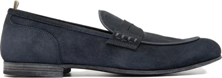 Penny-Stitched Suede Loafers