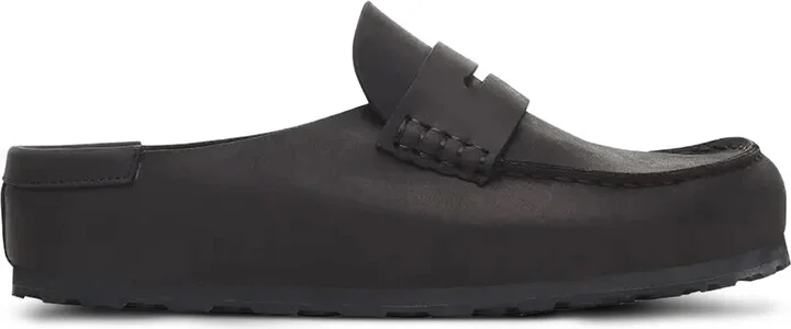 Penny-Strap Leather Slides