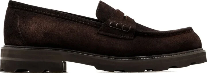 Penny-Strap Suede Loafers