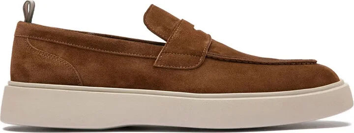Penny-Strap Suede Loafers