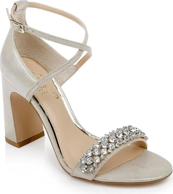 Penny Womens Satin Rhinestone Heels